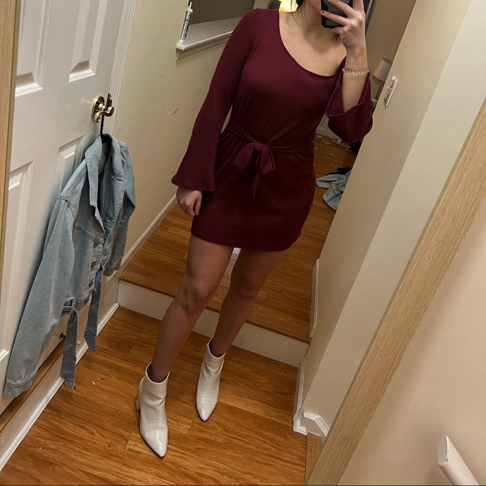 Deep red dress